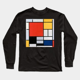 Composition with Red, Yellow, Blue, and Black by Mondrian Long Sleeve T-Shirt